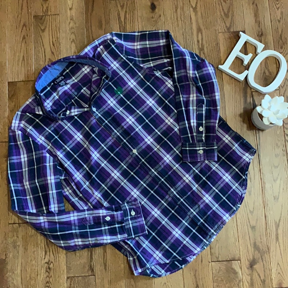 Chaps Plaid Button Dress Shirt